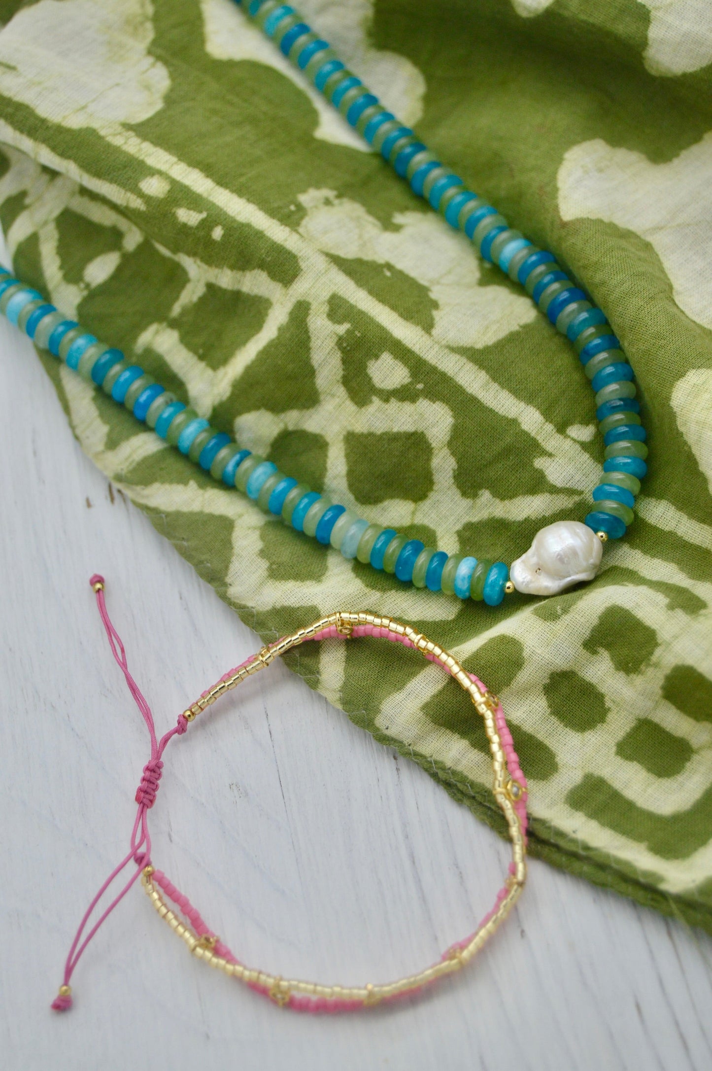 The Brisa Beaded Pearl Necklace Alma Collective