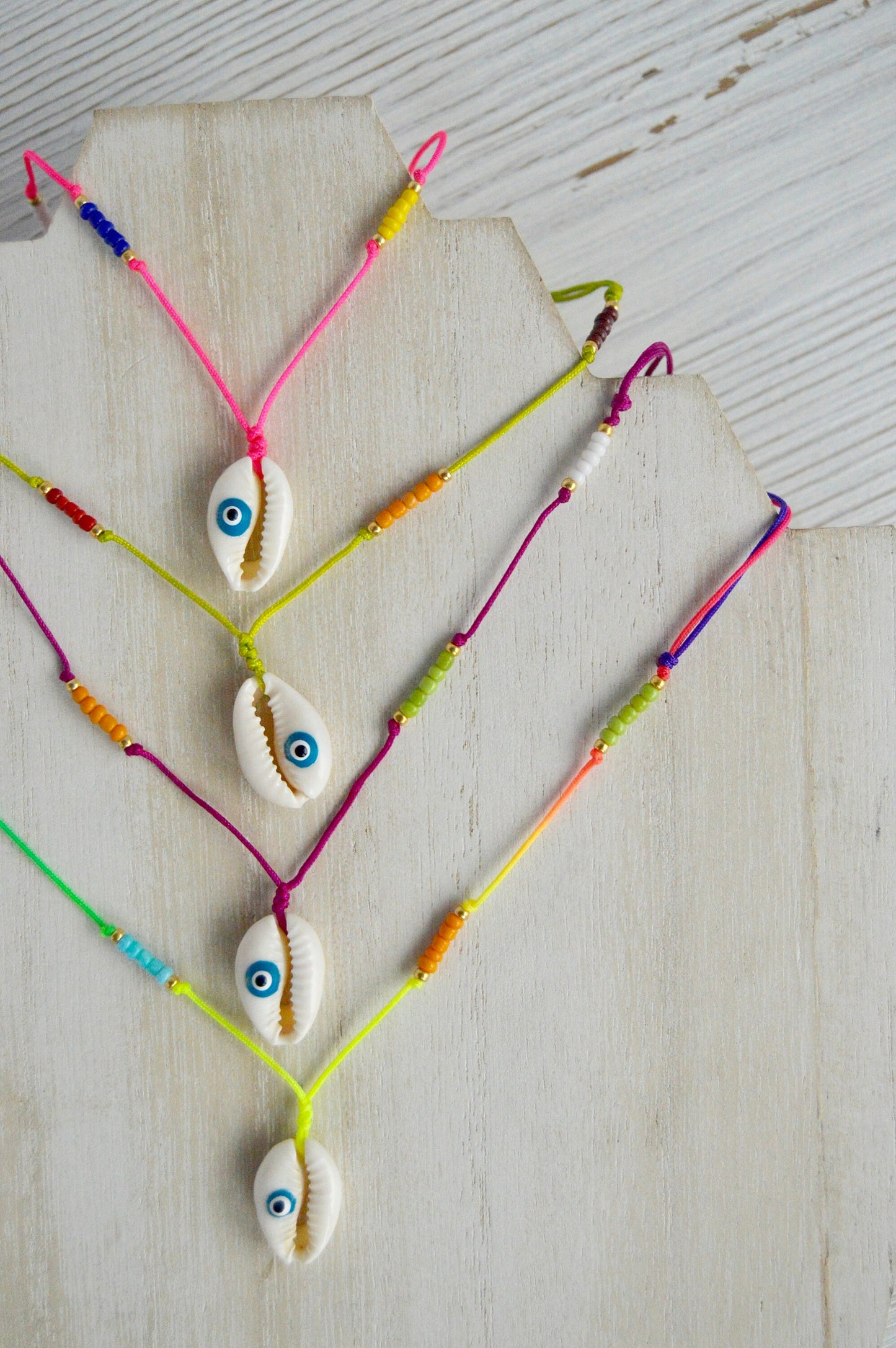 Evil Eye Cowrie Necklace Colors