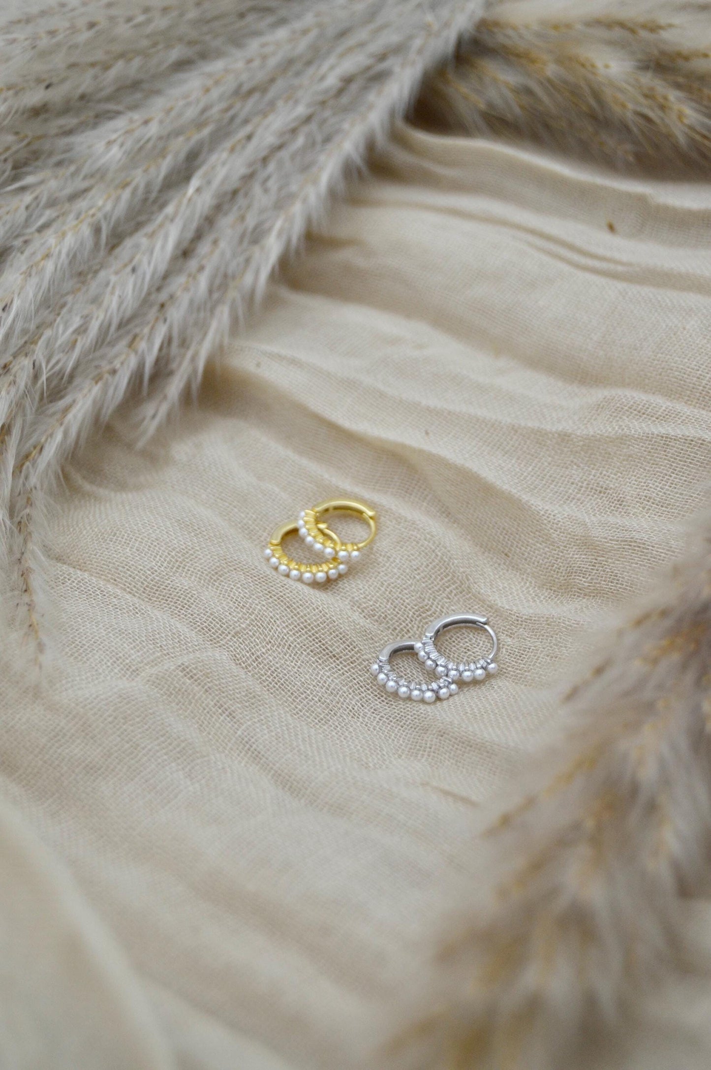 Pearl Huggie Earrings Colors