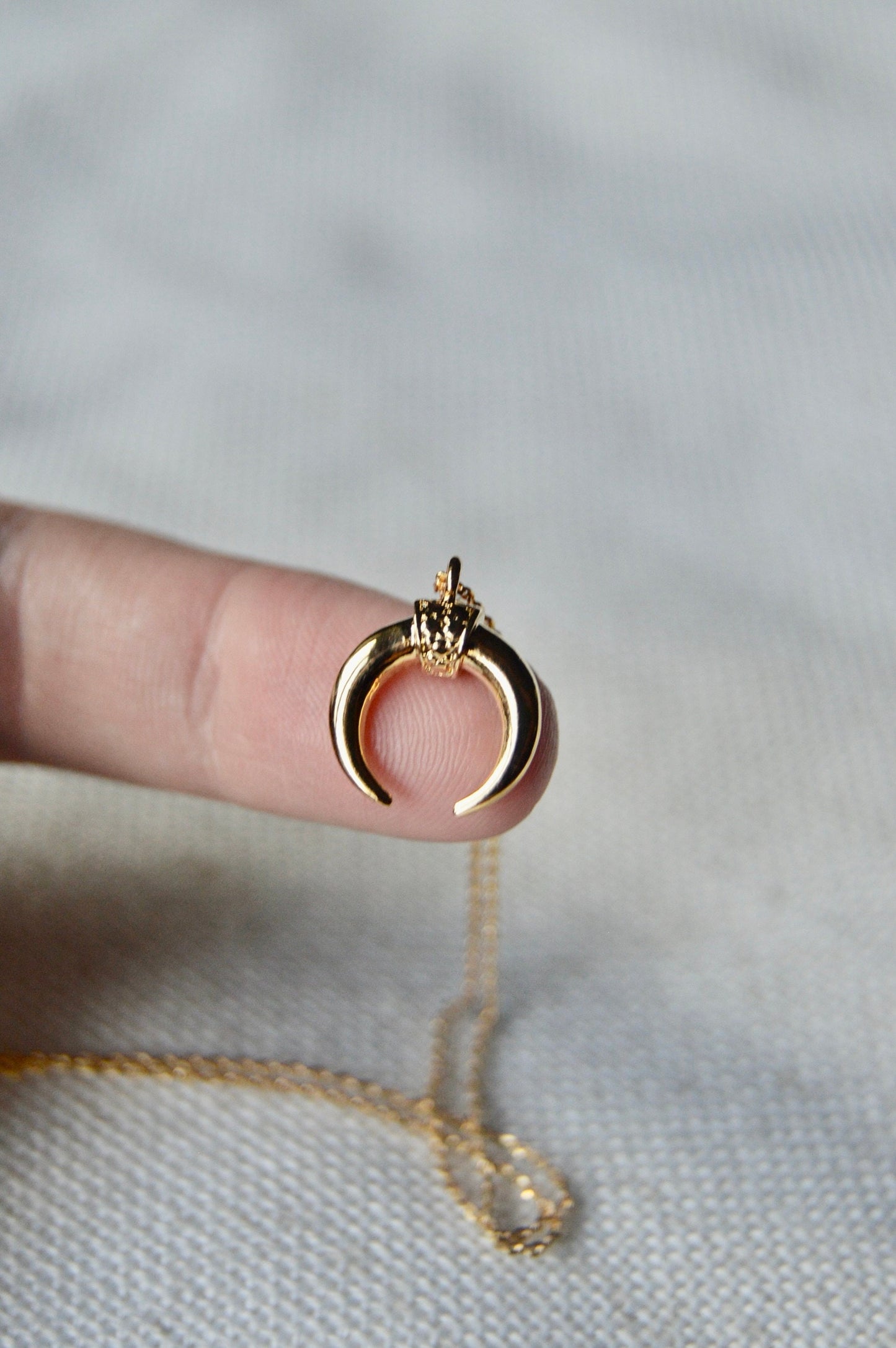 Tiny Crescent Necklace Size