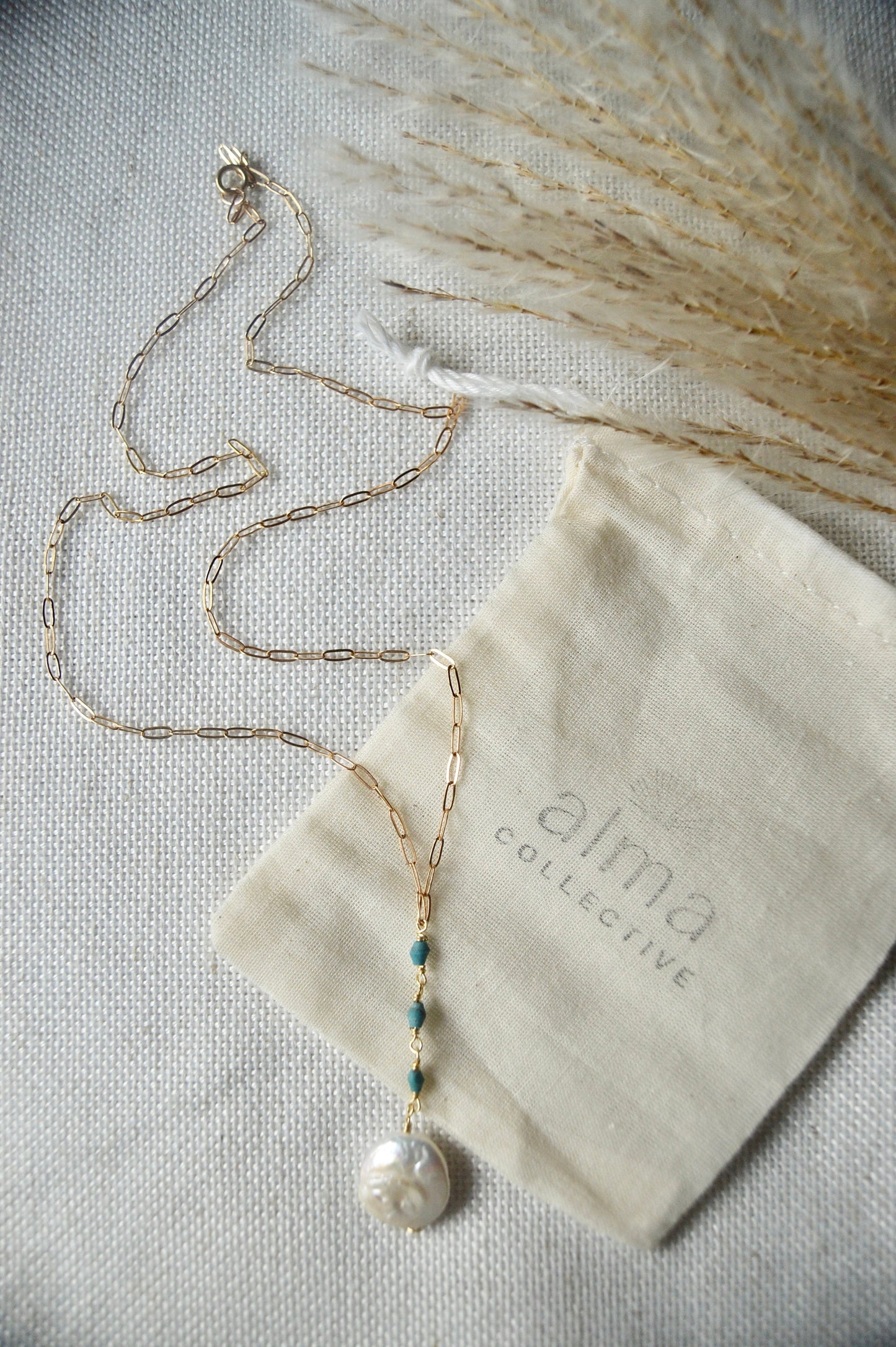 Y Necklace Flatlay