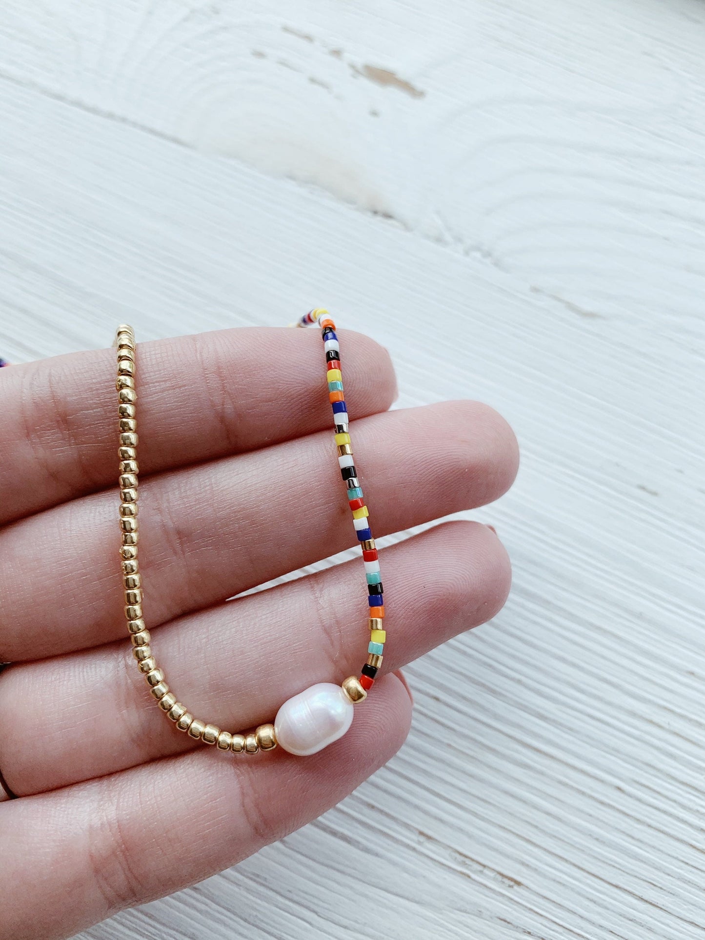 The Cove Pearl & Seed Bead Necklace Alma Collective