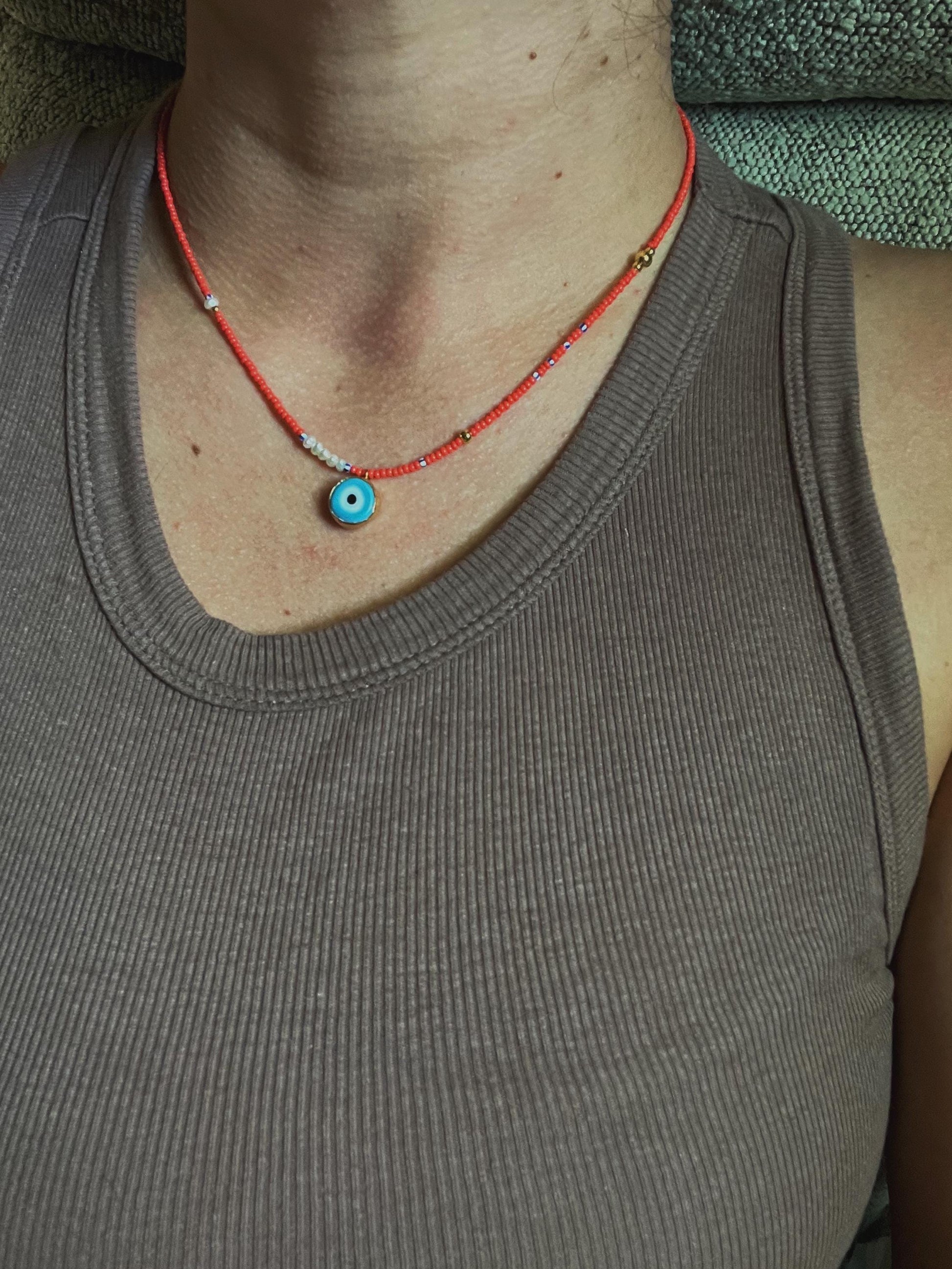 Evil Eye Beaded Necklace Model