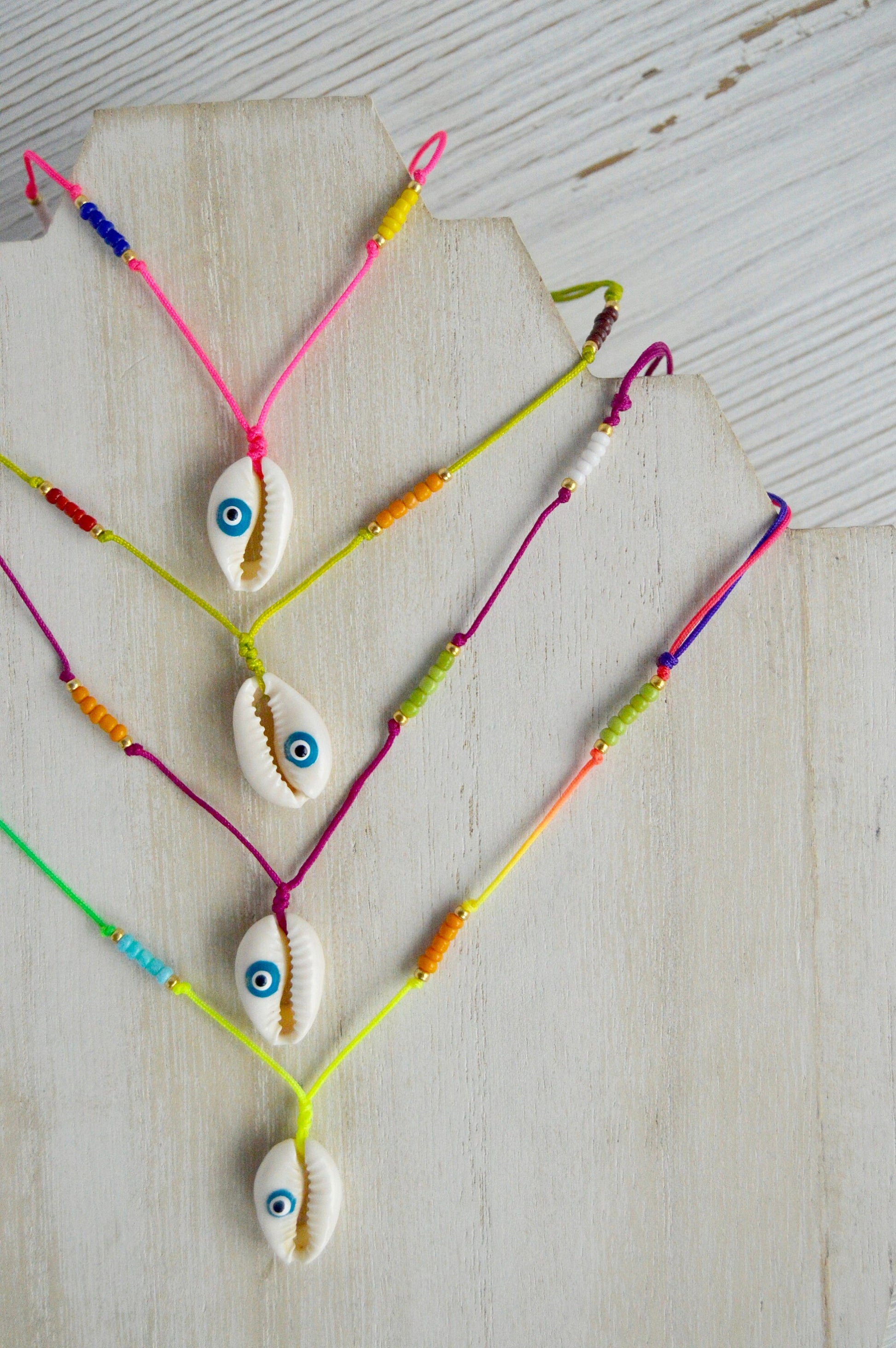 Evil Eye Cowrie Necklace Colors
