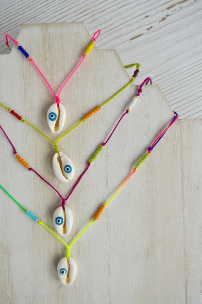 Evil Eye Cowrie Necklace Colors