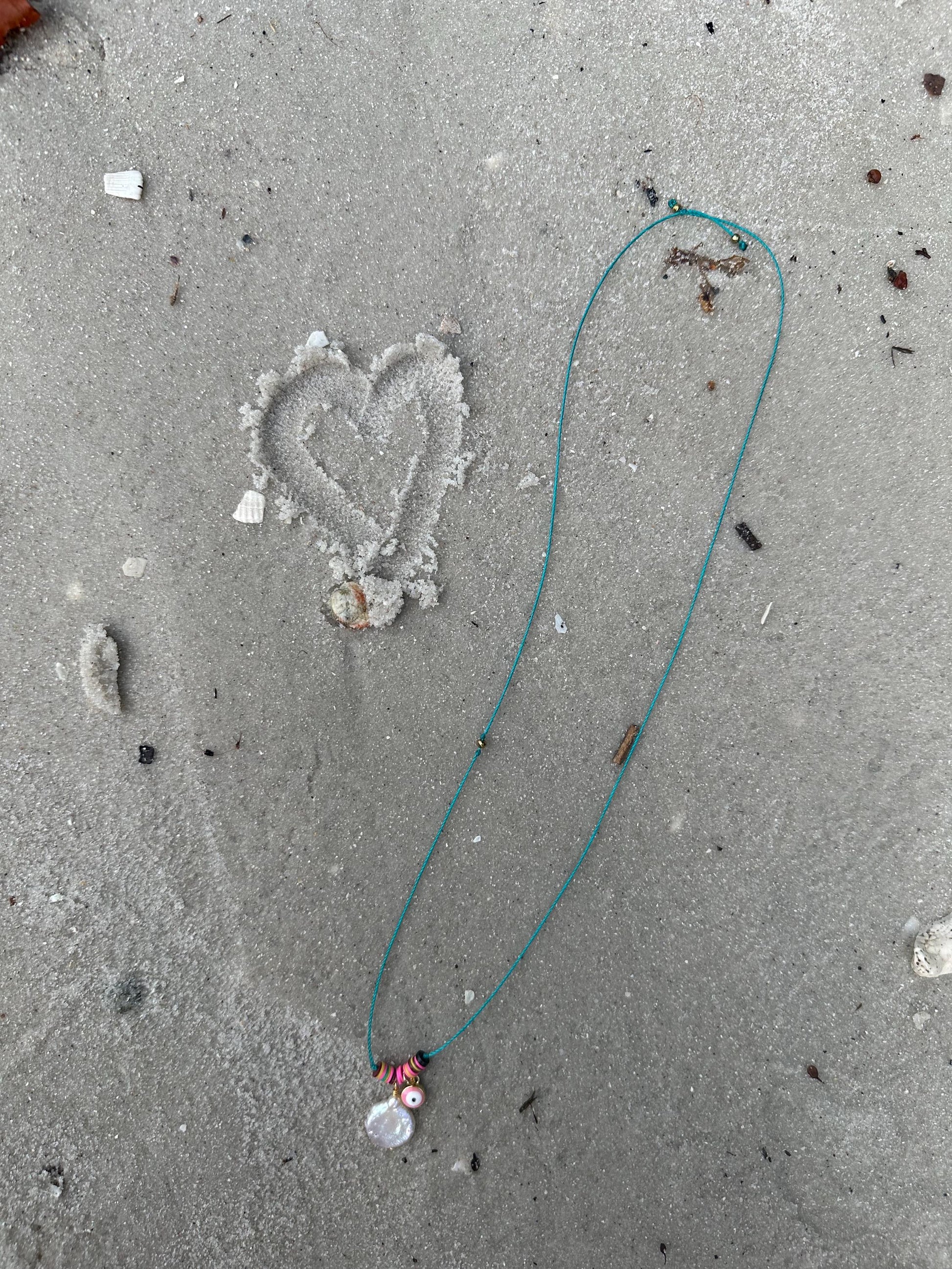 Evil Eye String Necklace Front