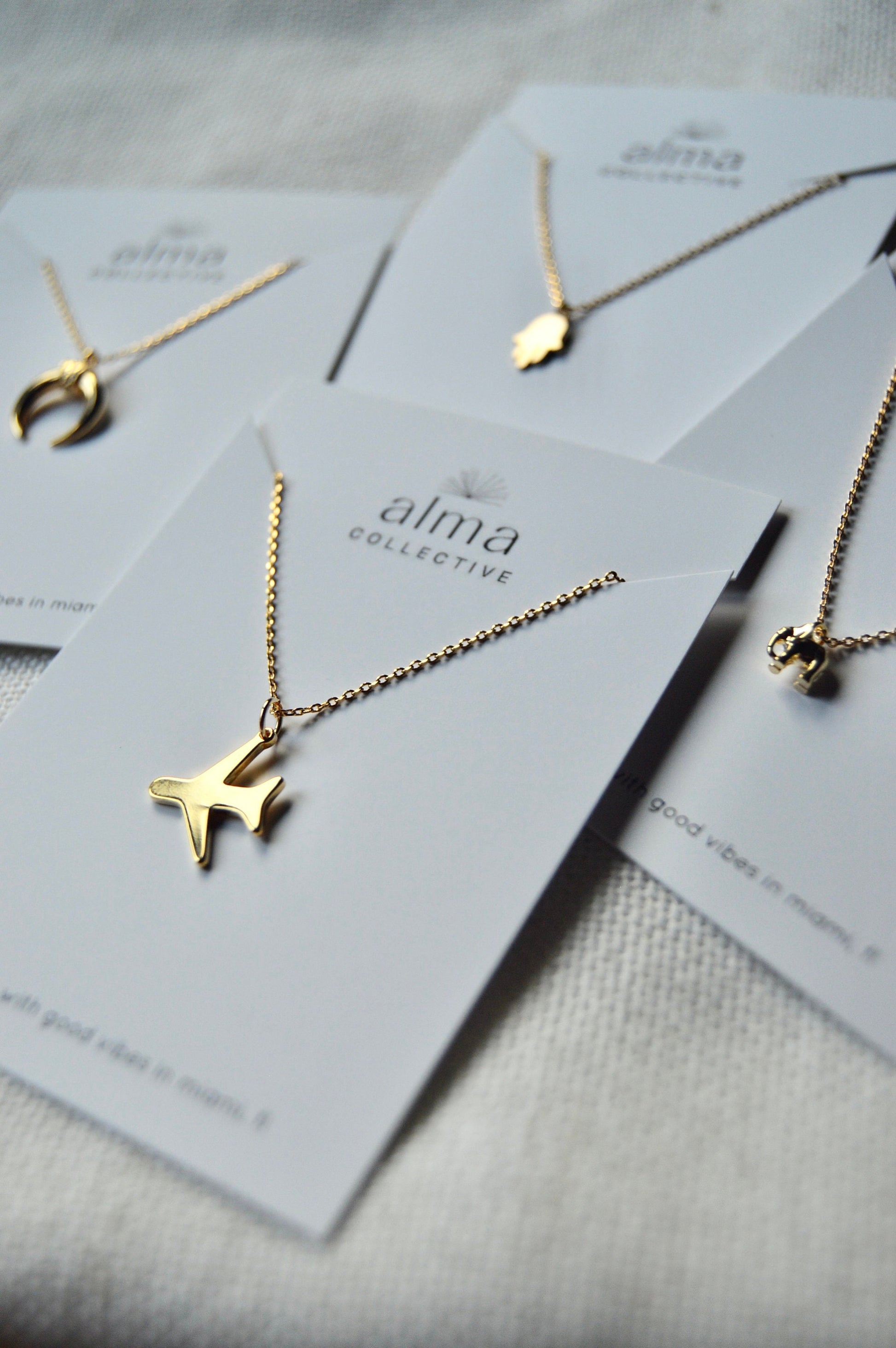 Gold Airplane Necklace Options