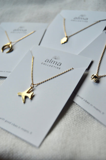 Gold Airplane Necklace Options