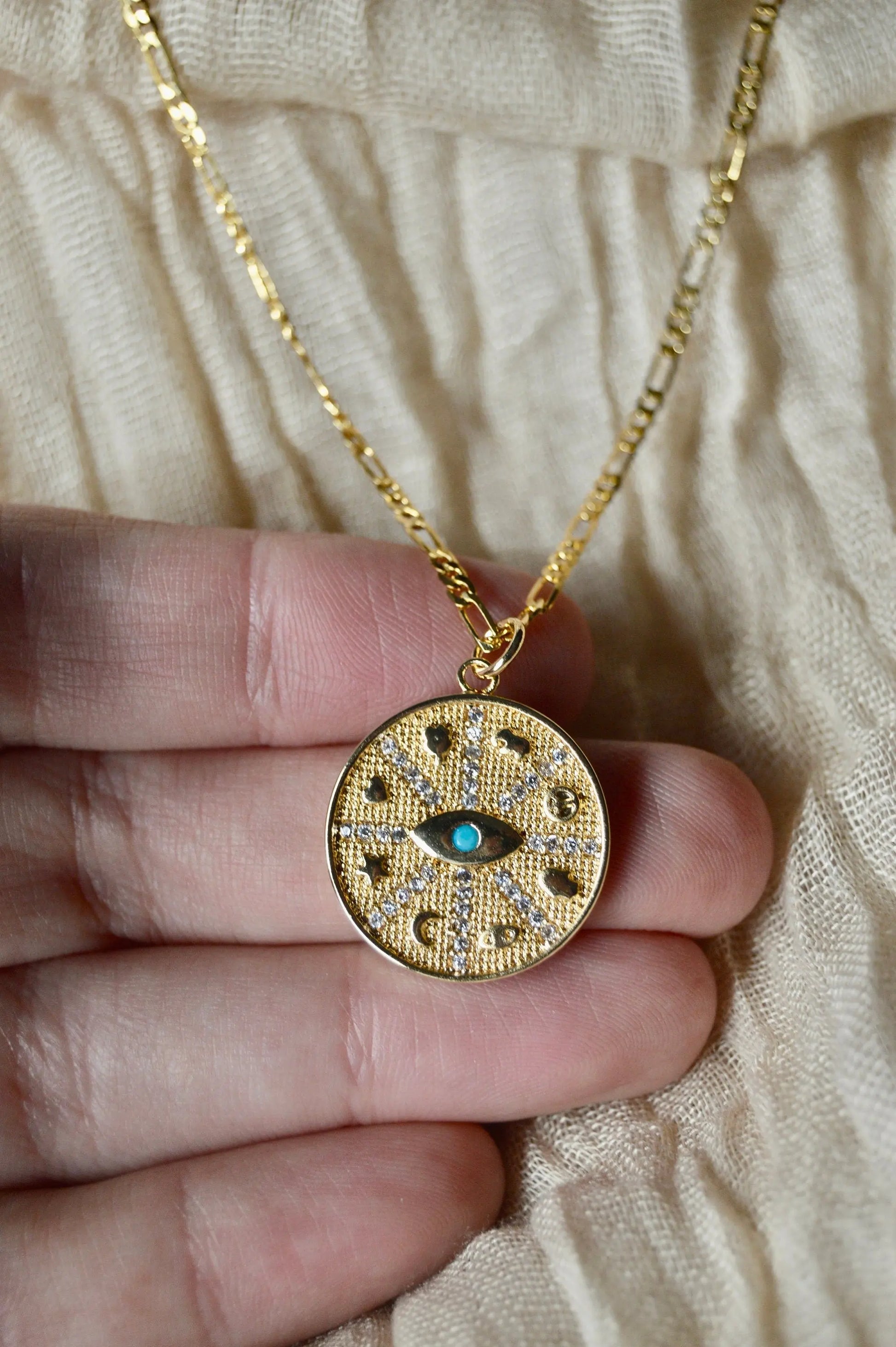 Gold Lucky Necklace Close Up