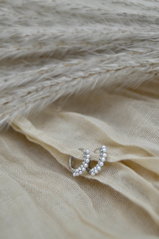 Pearl Huggie Earrings