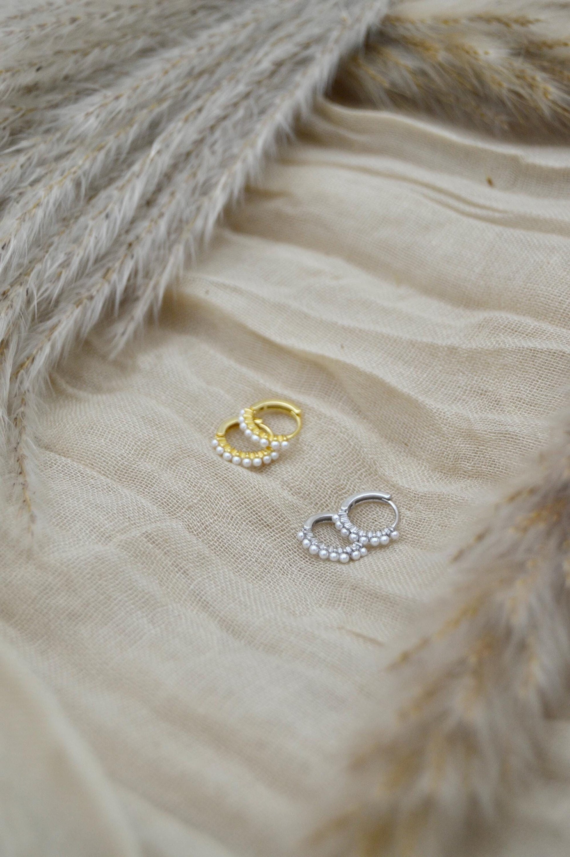 Pearl Huggie Earrings Colors