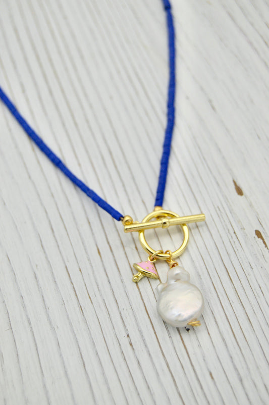 The Elara Pearl Mushroom Necklace Alma Collective