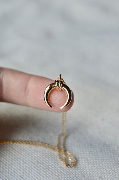 Tiny Crescent Necklace Size
