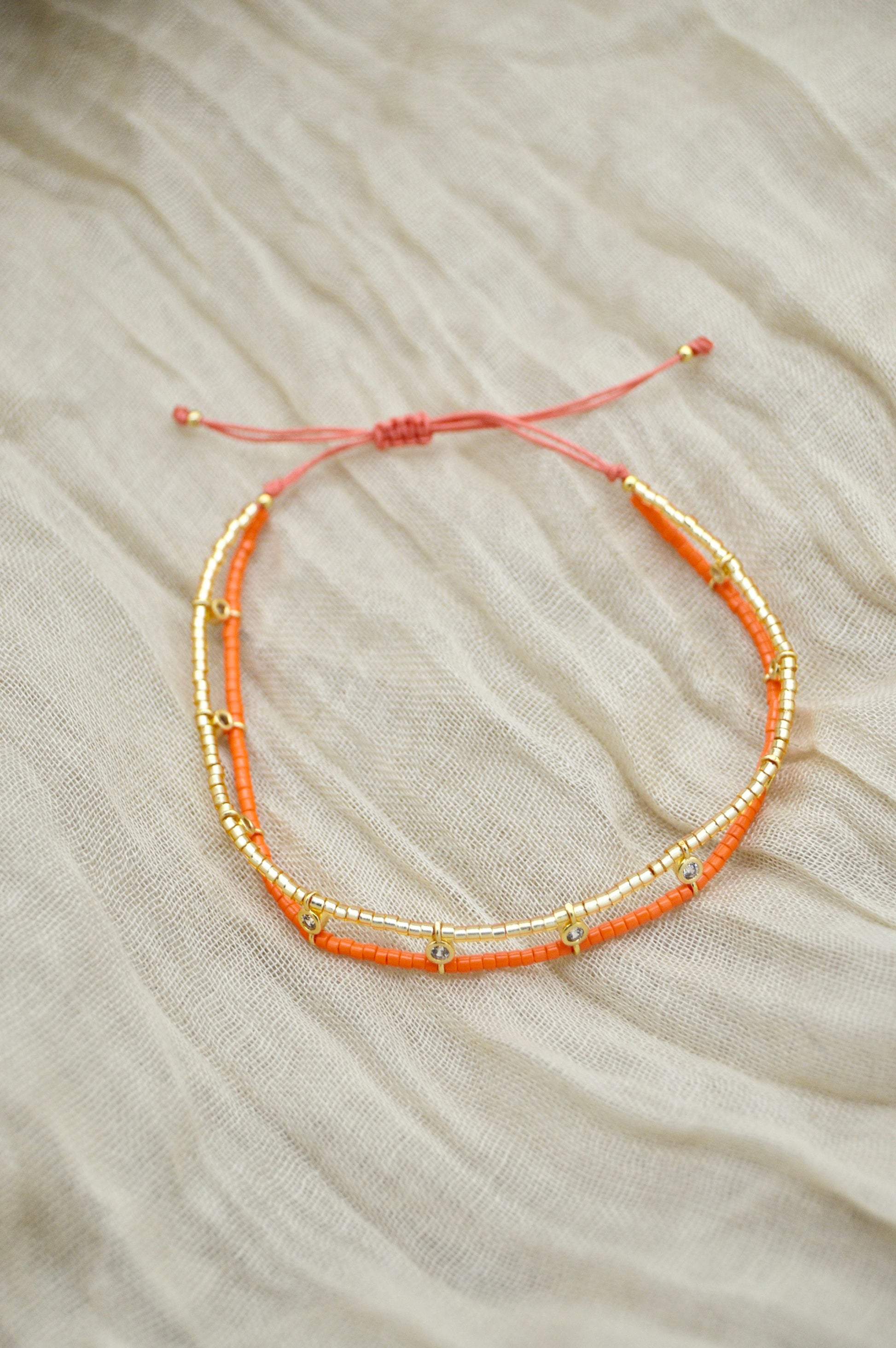 Tulum Bracelet Orange Top View