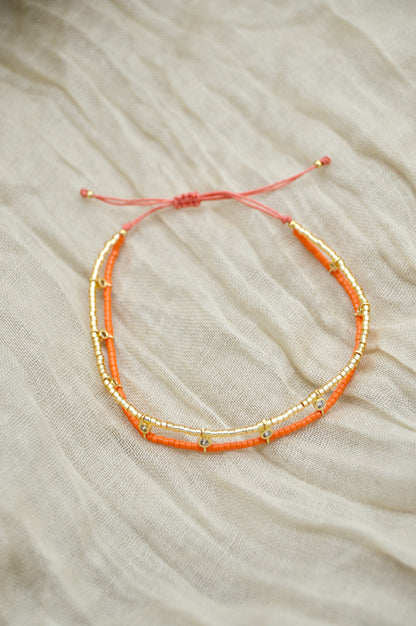 Tulum Bracelet Orange Top View