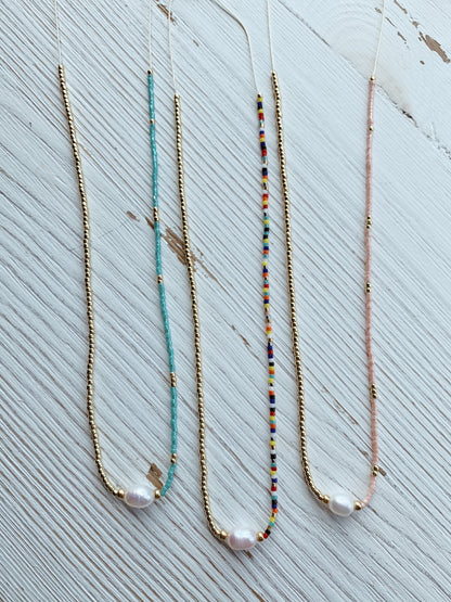 The Cove Pearl & Seed Bead Necklace Alma Collective